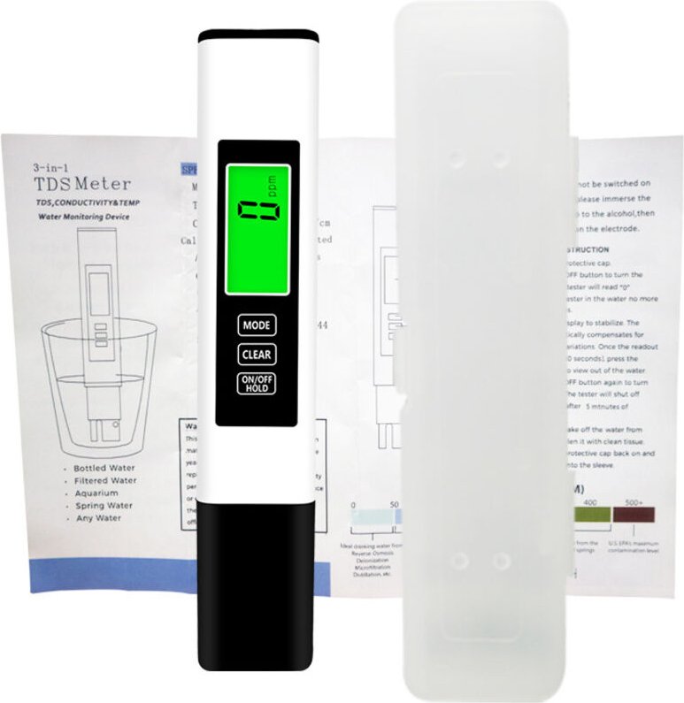 Tigrezy - 3-in-1-TDS-Messgerät, digitaler Wassertester – genaues und zuverlässiges tds-ec- und Temp.-Messgerät (°c, °f) ...