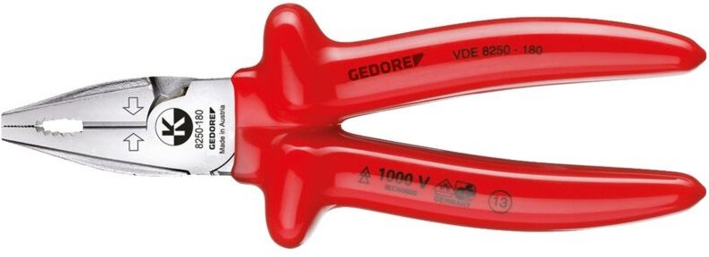 Gedore VDE-Kraft-Kombinationszange mit Tauchisolierung 160 mm