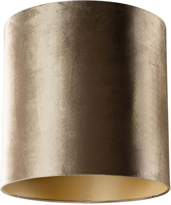 Samtlampenschirm Bronze mit goldener Innenseite 40/40/40