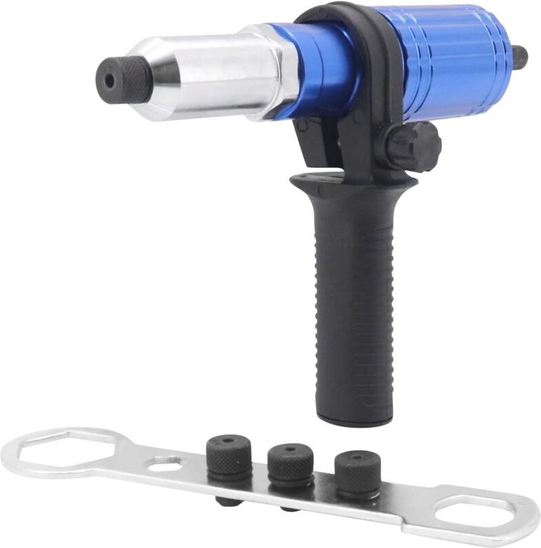 Nietmaschinen-Adapter, Nietpistolen-Adapter-Set für Akku-Bohrmaschine, elektrisches Nietpistolen-Nietwerkzeug, Blau - Ln...