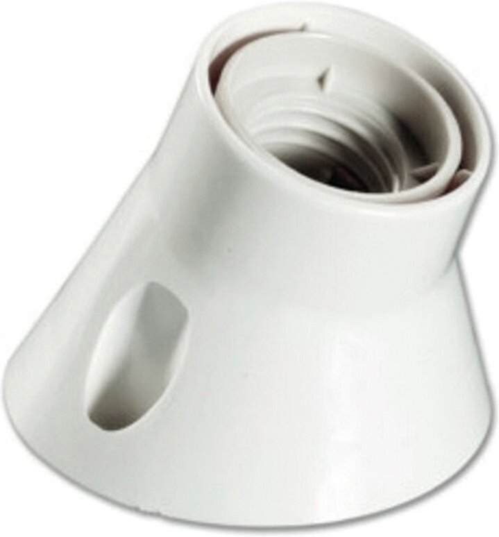 Electraline - Wandlampenhalterung großer e27 schrÄgsockel, farbe weiß 71137