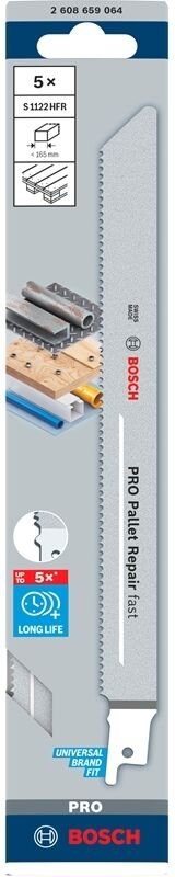Bosch PRO Säbelsägeblatt PRO Pallet Repair fast S1122HFR, Packungsinhalt: 5 Stück