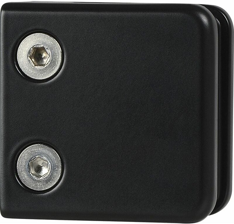 Glasklemmbeschlag für Vierkantrohr,eckig 53x53x29mm, schwarz matt RAL9005 - Croso