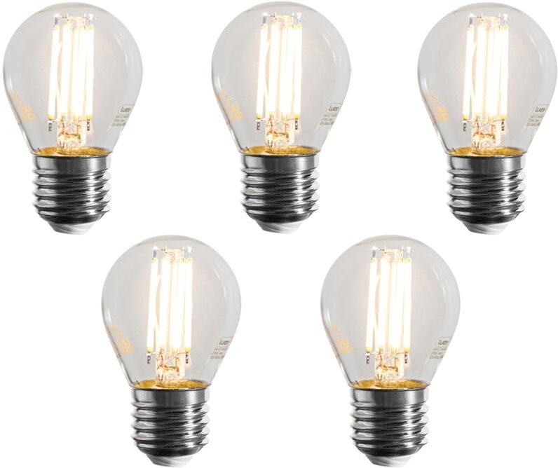 5er-Set E27 Dimmbare LED-Filament-Glühbirnen G45 Klar 4W 470 lm 2700K