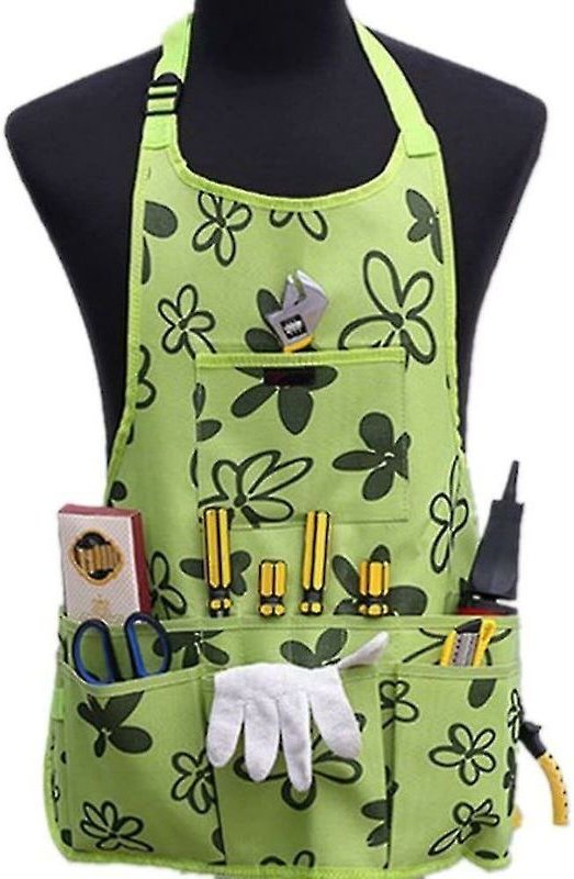 Gartenschürze aus dickem Oxford-Gewebe mit Gartenwerkzeugen, Multifunktionsgürtel, wasserdicht, strapazierfähig, für Dam...