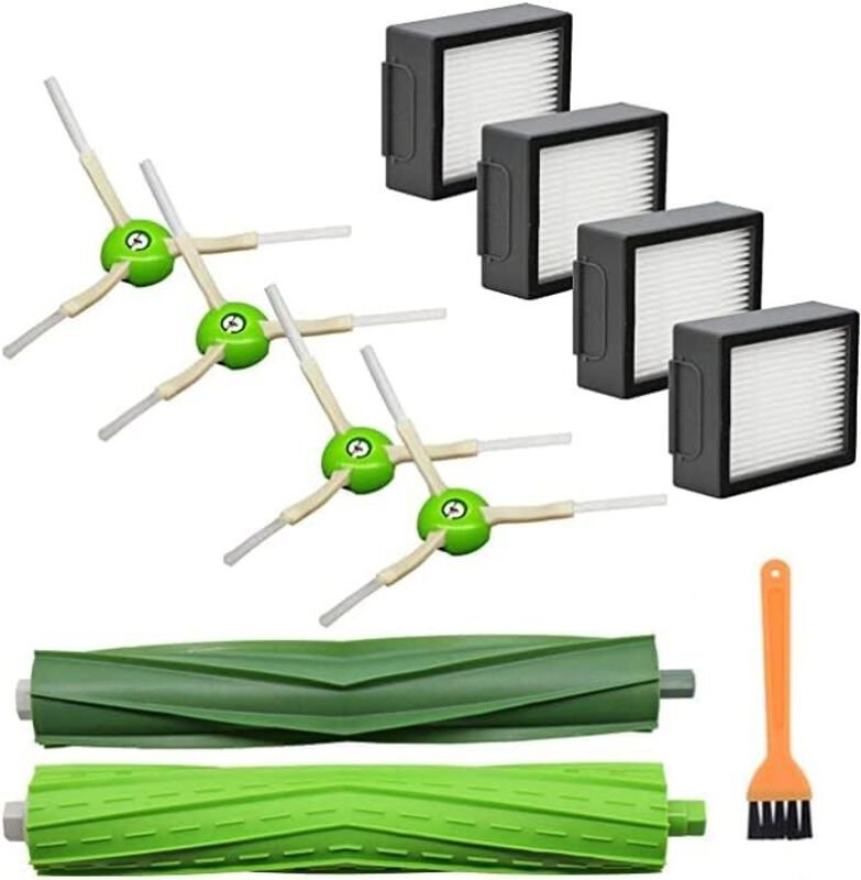 12er-Pack Ersatzteile für iRobot Roomba Combo I5 I5+ J5 J5+ I7 I7+ I8 I8+ Roboterstaubsauger, 2 Hauptbürsten, 4 HEPA-Fil...
