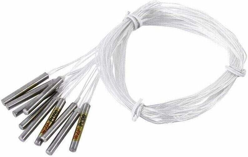 10 Stück wasserdichte PT100-Sensorsonde für Temperaturregler, digitaler Temperatursensor, 4 x 30 mm x 50 cm