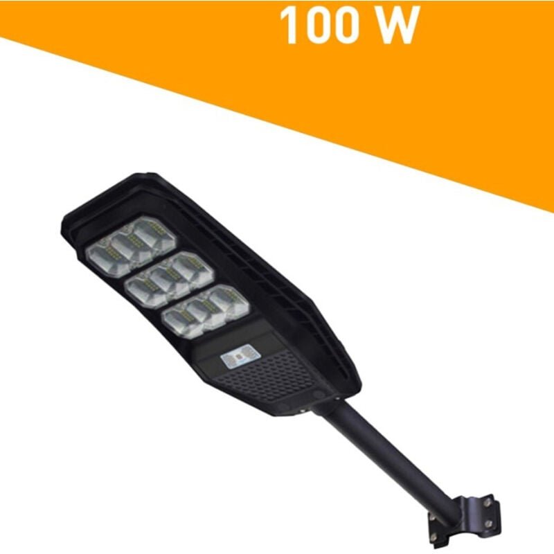 Trade Shop Traesio - Trade Shop - Straßenlaterne, Solarbetriebene led 100 Watt, PIR-Sensor, Fernbedienung, Halterung -