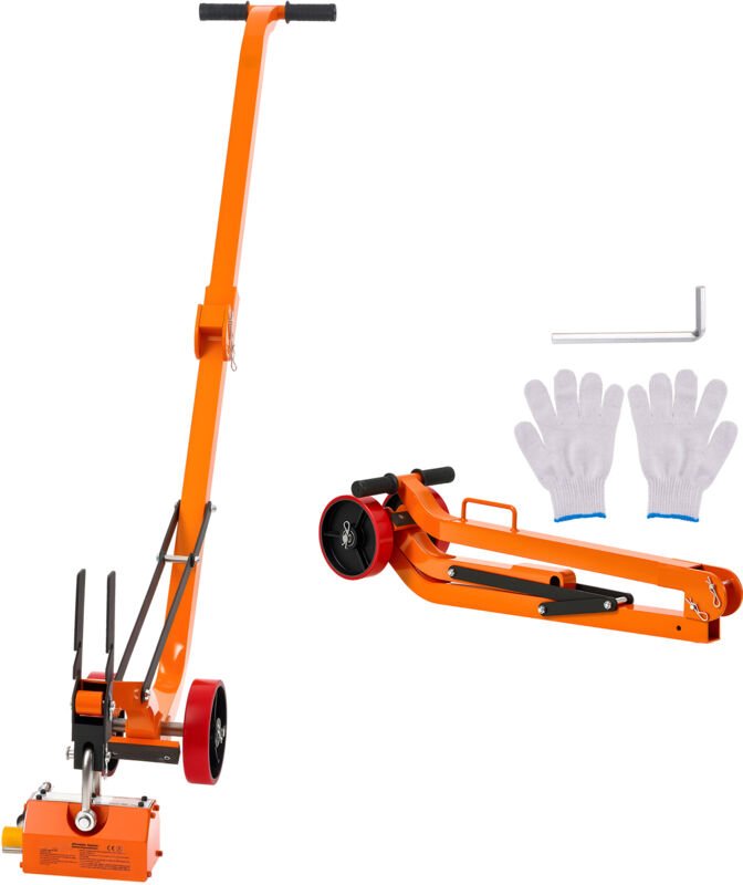 Mophorn Permanentmagnetischer Lasthebemagnet mit Rollwagen, 600 kg Tragkraft, robuster Stahlwagen mit Magnetheber, ausge...