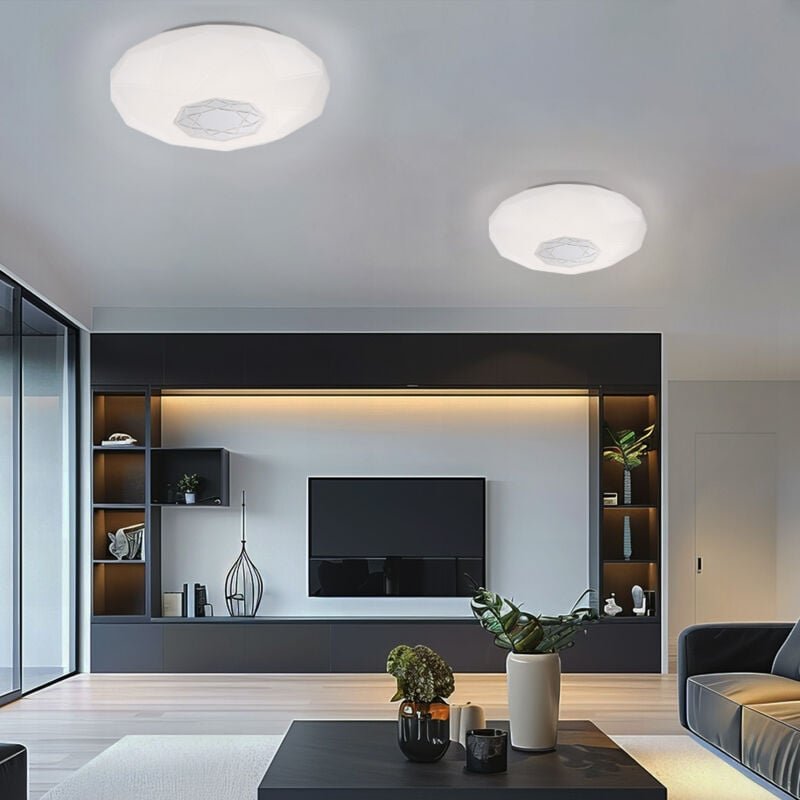 Globo Lighting - Deckenleuchte Deckenlampe Wohnzimmerlampe Esszimmerleuchte Schlafzimmerlampe, Dekor verspiegelt weiß, 1...