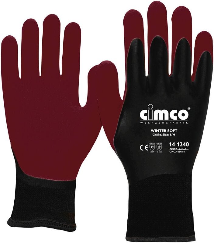 Winter Soft dunkelrot/schwarz 141242 Vinyl Arbeitshandschuh Größe (Handschuhe): 10, xl en 388 - Cimco