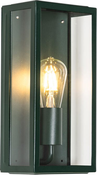 Qazqa - Industrielle Außenwandleuchte dunkelgrün mit Glas IP44 - Rotterdam