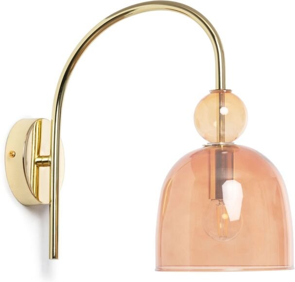 Wandleuchte Metall und Glas Baudelaire Rot