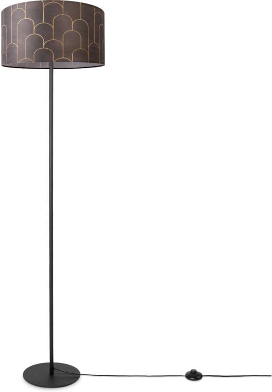 Paco Home - Stehlampe Wohnzimmer Lampenschirm Stoff Stehleuchte Leselampe Abstrakt Vintage Design 5 (Ø38 cm), Stehleucht...
