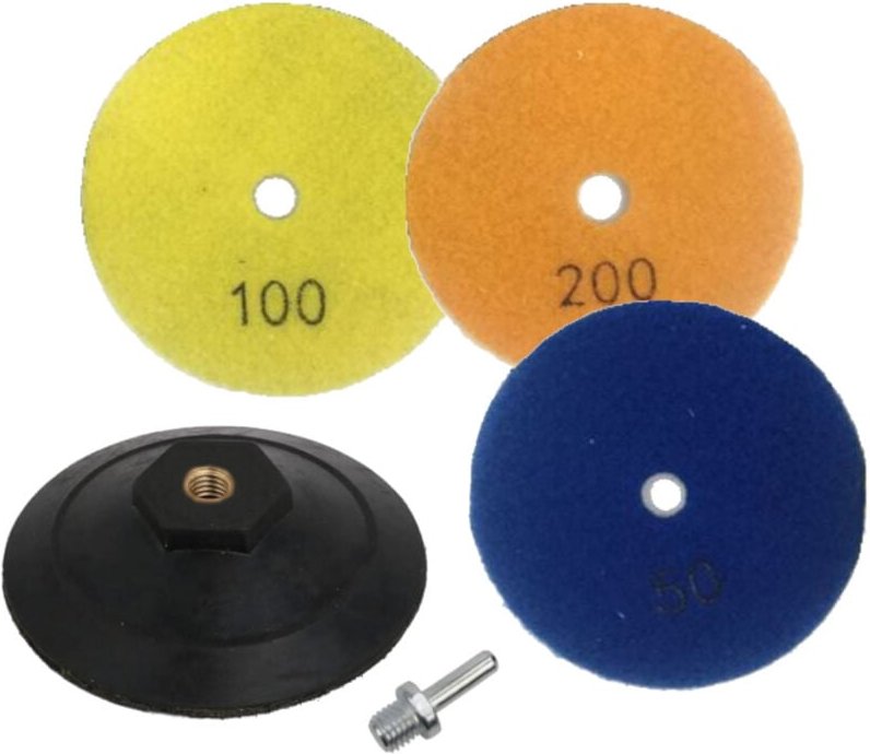 Trade-shop - Zubehör für Winkelschleifer Schleifmaschinen Klett Ø100mm Nass Trocken - Set (5-teilig) Schleifscheiben ink...