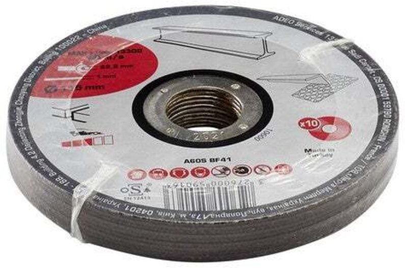 10er-Pack Trennscheiben für Metall, Ø 115 x 1 CENTRALE BRICO