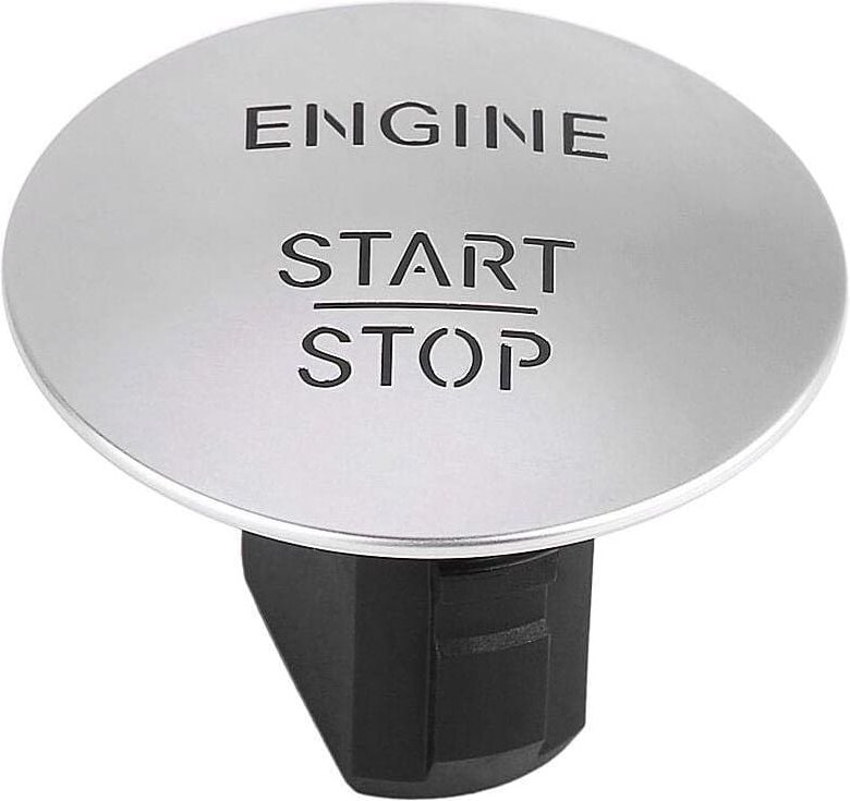Memkey - Motor-Startknopf – Keyless Go Start Stop Motor-Druckknopf-Zündschalter, kompatibel mit Mercedes 2215450714, Sil...