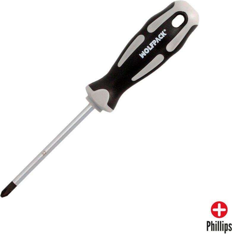 PH2-Schraubendreher S2-Stahl-TPR-Griff, ø 6,0 x 100 mm, DIN5262