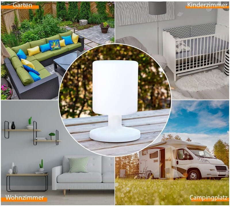 Smartwares - Akku led Tischleuchte Outdoor kabellos mit rgb Farbwechsler, Höhe 25cm
