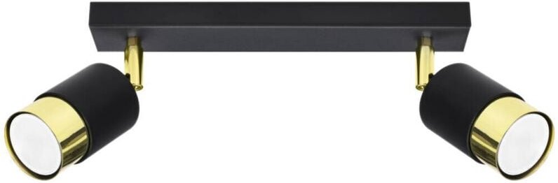 Greenice - Sollux Lighting Nero Twin Deckenstrahler, Schwarz/Gold, 2x GU10