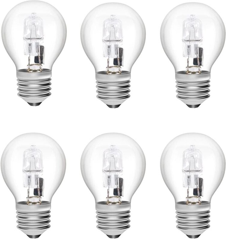 E27-Halogen-Glühbirnen, 28 W, G45-Glas, dimmbar, warmweiß 2700 K, Golfball-Lampe, Edison-Schraubbirne, klare Schale für ...