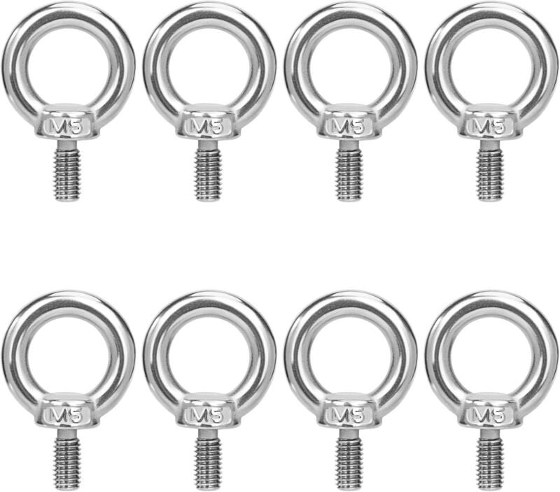 Thumbnail - Jalleria - M5 Ringschrauben Hebering Ringschraubenringe Gewindeschraube 304 Edelstahl zum Befestigen Hängen Verbinden 8 ...