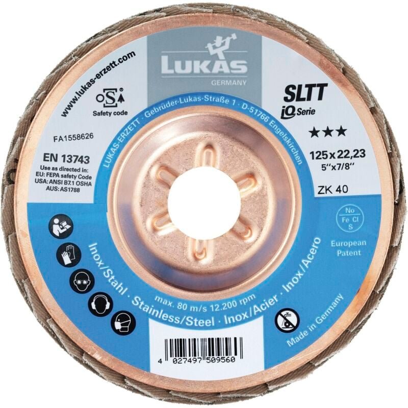 1 Stück Fächerscheibe sltt universal 125 mm zk 40