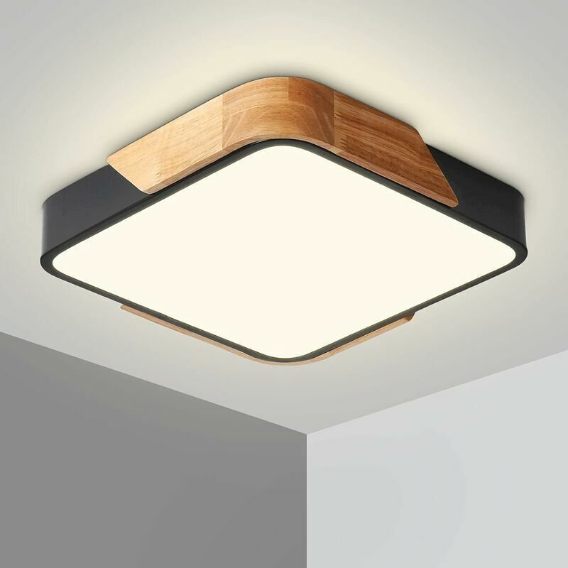 Plafoniera a LED da 24 W con telecomando, luminosità regolabile, moderna lampada da bagno quadrata ultrasottile per casa...