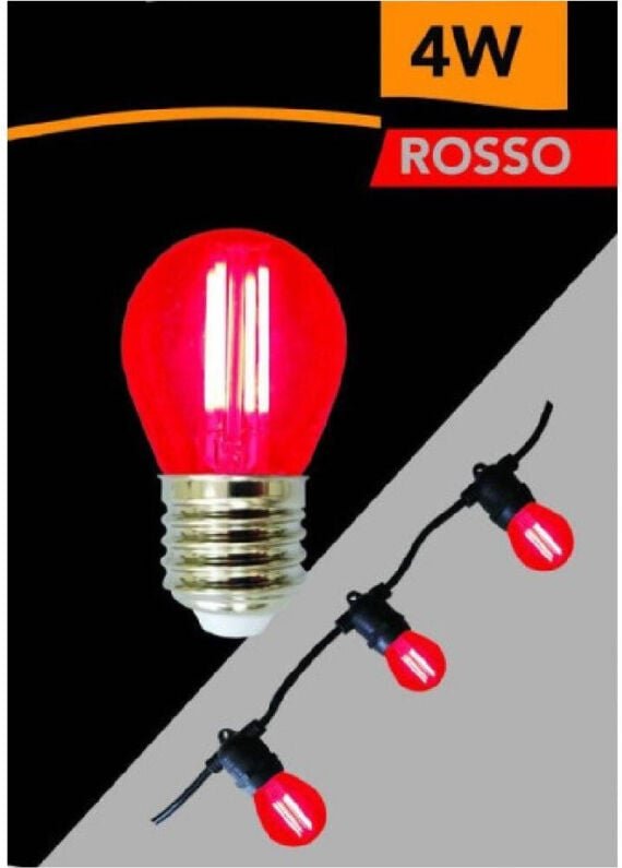 Trade Shop Traesio - Trade Shop - G45 Filament-LED-Glühbirnenangriff E27 4W mit globtho-farbigem hellrotem G45A-TR -