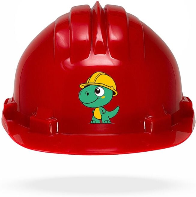 TAMS® Kinderhelm - Drehverschluss Rot Dinosaurier