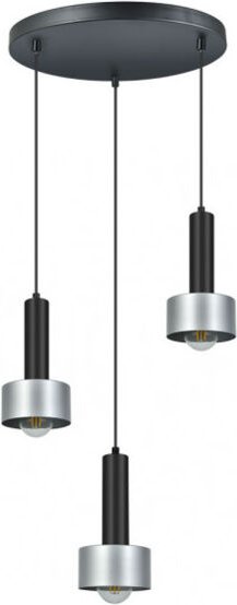 Fabrilamp - Allende Pendelleuchte 3xe27 Schwarz/Silber Regx35x35 Cm