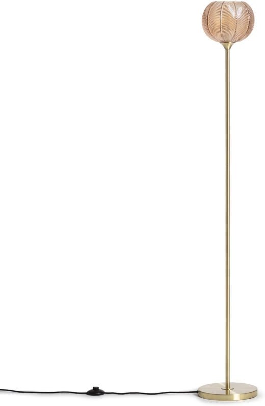 Stehlampe aus Metall und Glas Klimt Bernstein