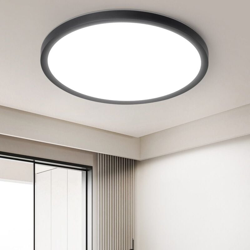 Thumbnail - GBLY Deckenlampe LED Deckenleuchte Flach - Schlafzimmerlampe 18CM Badezimmerlampe 15W Küchenlampe Schlafzimmer Schwarz D...