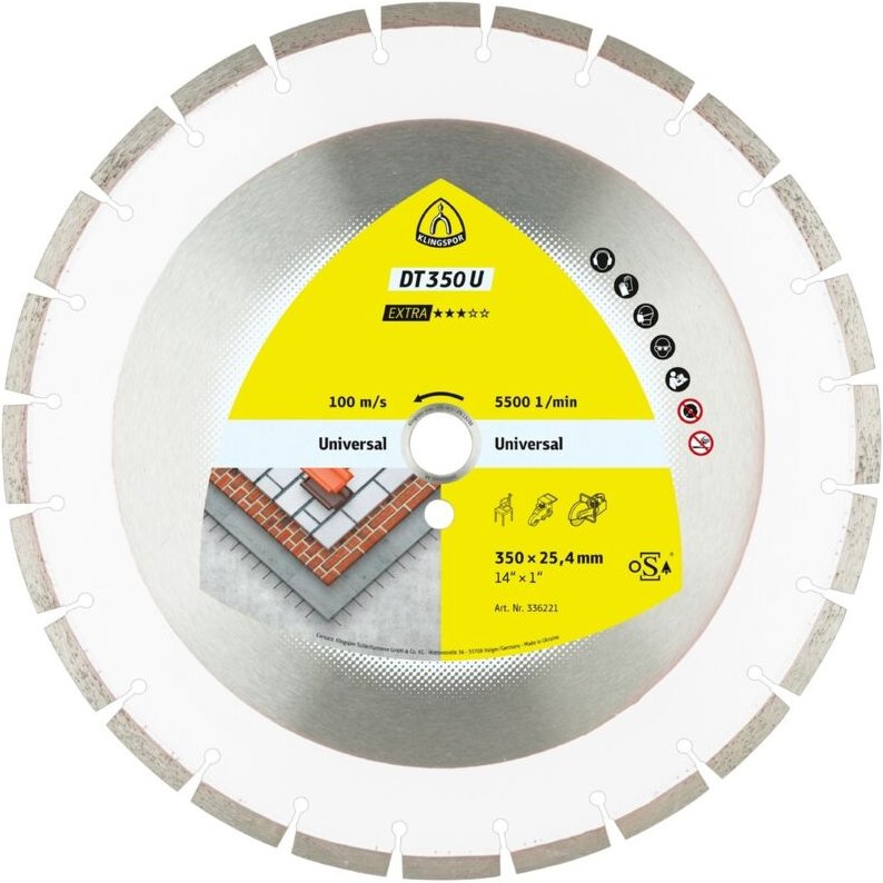 Klingspor - dt 350 u Extra Diamanttrennscheibe 350 x 3 x 25,4 mm - 336221