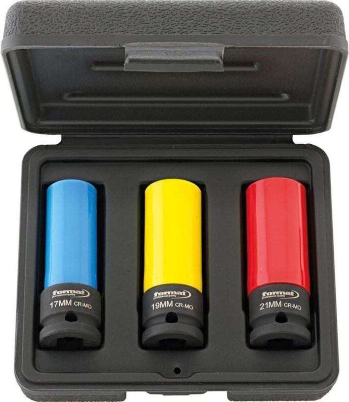 Kraft-Steckschlüsseleinsatz-Einsatz- Garnitur 1/2', mit Kunstoffhülse