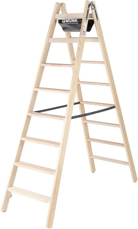 MUNK Holz Stufen-Stehleiter 2x8 Stufen