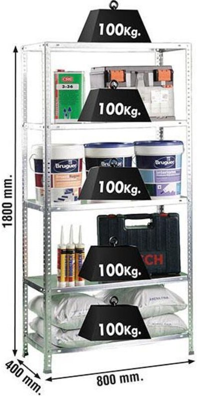 Simonrack Moderne Galvanisierte Regal 5 Ebenen 1800x800x400 mm