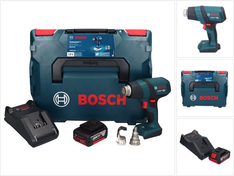 Bosch ghg 18V-50 Professional Akku Heissluftgebläse 18 v 300° c / 500° c + 1x Akku 5,0 Ah + Ladegerät + L-Boxx
