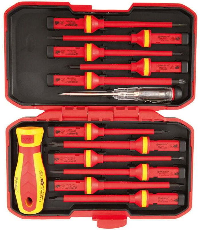Ulisem 1000 V isoliertes magnetisches manuelles Schraubendreher-Set, 13 austauschbare isolierte Schraubendreher mit Bit,...