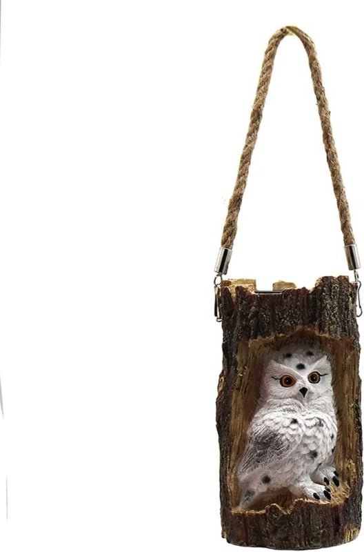 Solar-Gartenlaterne, Solar-Hängeleuchte mit Seil, wasserdichte Eulenstumpf-Außenlampe für Terrasse, Hof, Weg, Dekoration...