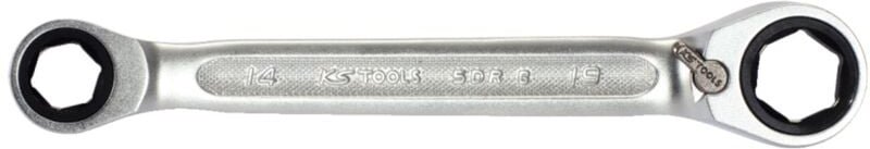 Umschalt-Doppel-Ratschenringschlüssel sw 14 x 19 mm, mit Einsatz-Haltefeder