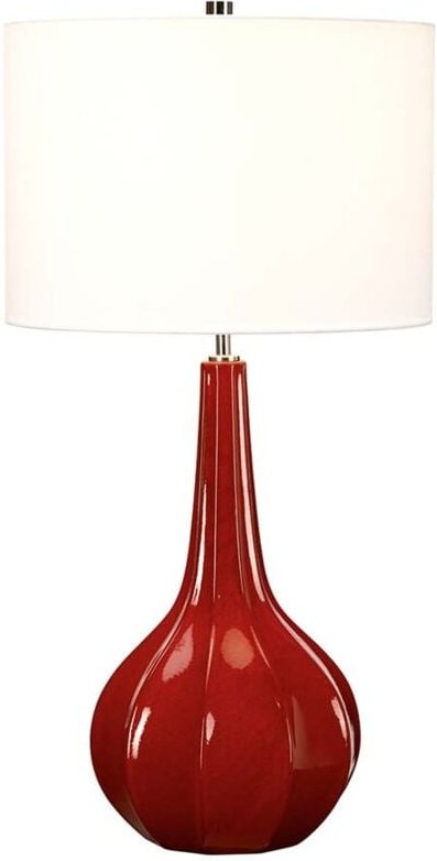 Tischleuchte Beistelllampe Nachttischlampe h 71,5 cm Weiß Keramik-Vase Nickel