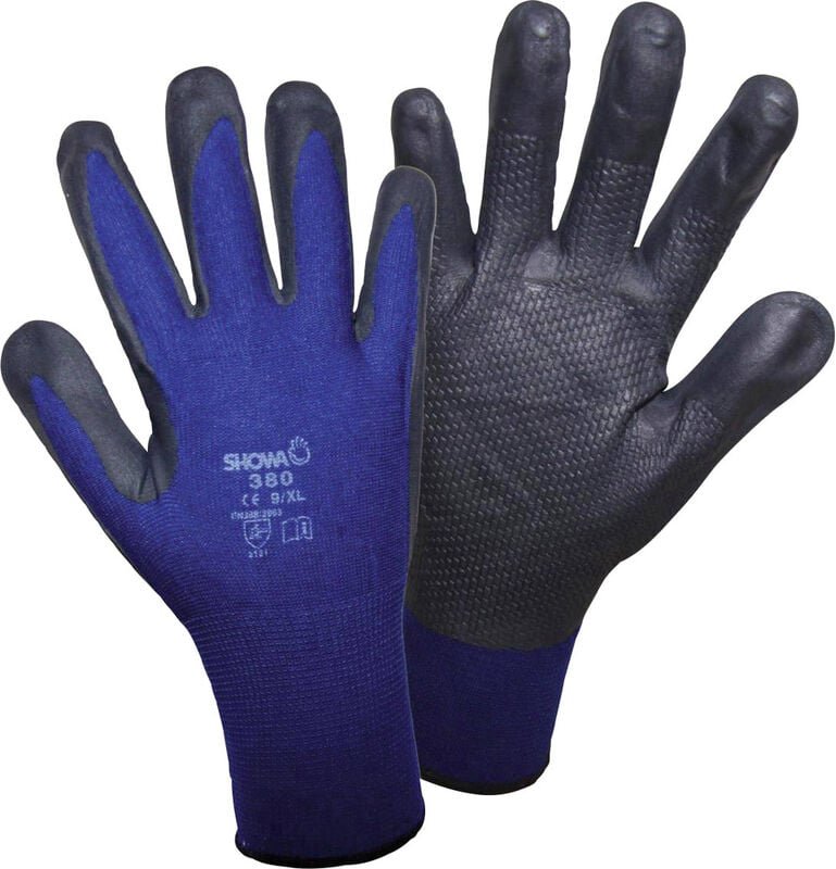 380 nbr 1163-9 Nylon Arbeitshandschuh Größe (Handschuhe): 9, xl en 388 cat ii 1 Paar - Showa