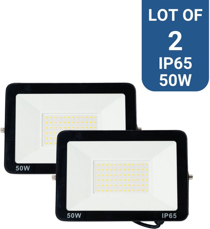 2er-Pack LED-Strahler für den Außenbereich 50W - 95lm/W - IP65