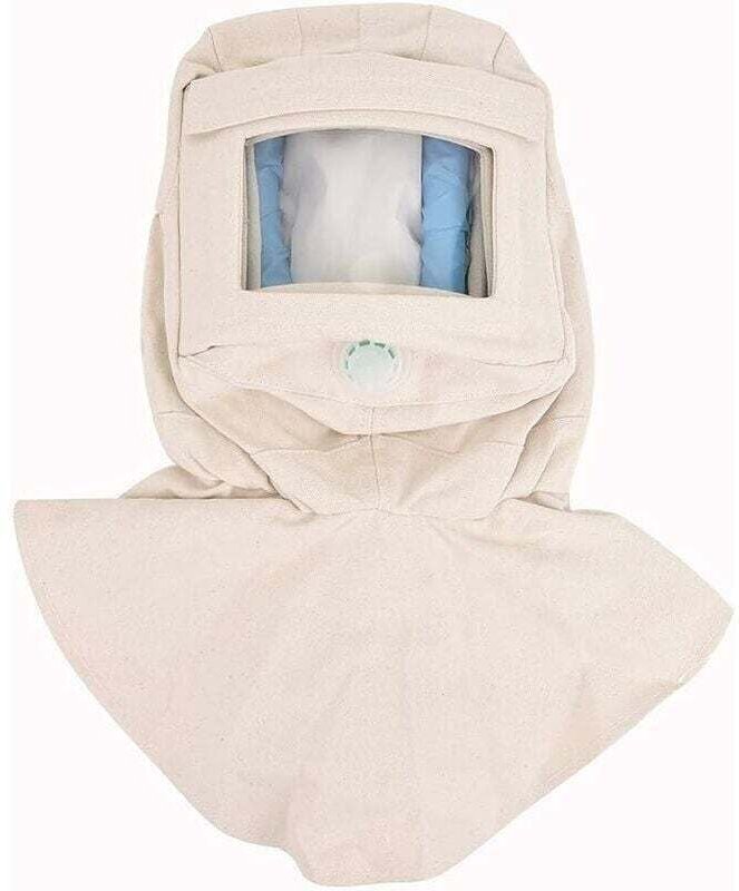 Mumu - Sandstrahler-Haube, Sandstrahler-Windschutzscheibe/-Maske, Staubschutzmaske (beige)