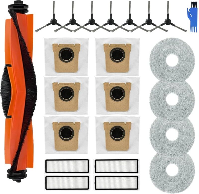 19-teiliges Zubehörset für Xiaomi X20 Max und X20 Pro Staubsauger – 1 Hauptbürste, 2 Filter, 4 Wischtücher, 6 Staubbeute...