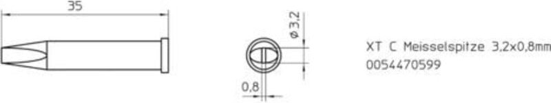Weller - xt-c Lötspitze Meißelform Spitzen-Größe 3.2 mm Inhalt 1 St.