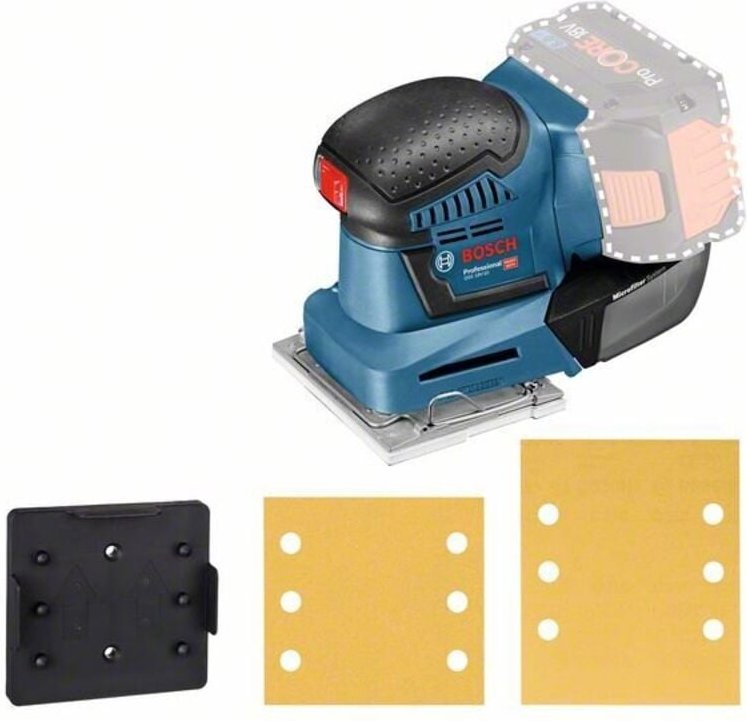 Bosch Akku-Schwingschleifer gss 18V-10 + Grundpl. ohne Akku ohne Lader im Karton