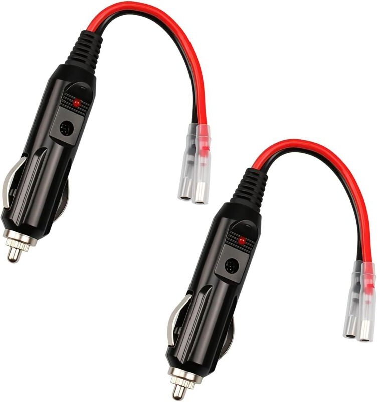 2 Stück Zigarettenanzünder-Steckerkabel, für Zigarettenanzünder mit 16 AWG 12V/24V Universal-Stromkabel, für Auto-LKW-St...