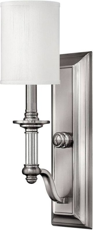 Sussex - 1 Licht Wandleuchte gebürstet Nickel Glasschirm, E14 - Elstead